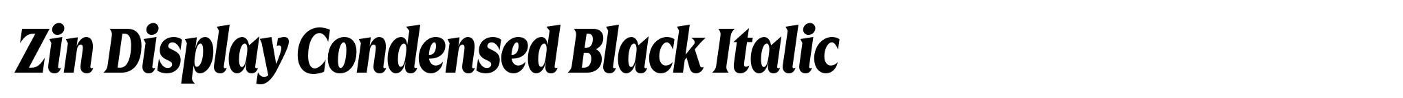 Zin Display Condensed Black Italic image